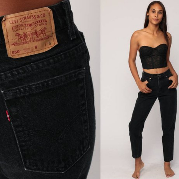 Levi's Denim - VINTAGE LEVI'S 550 BLACK HIGH WAISTED MOM JEANS